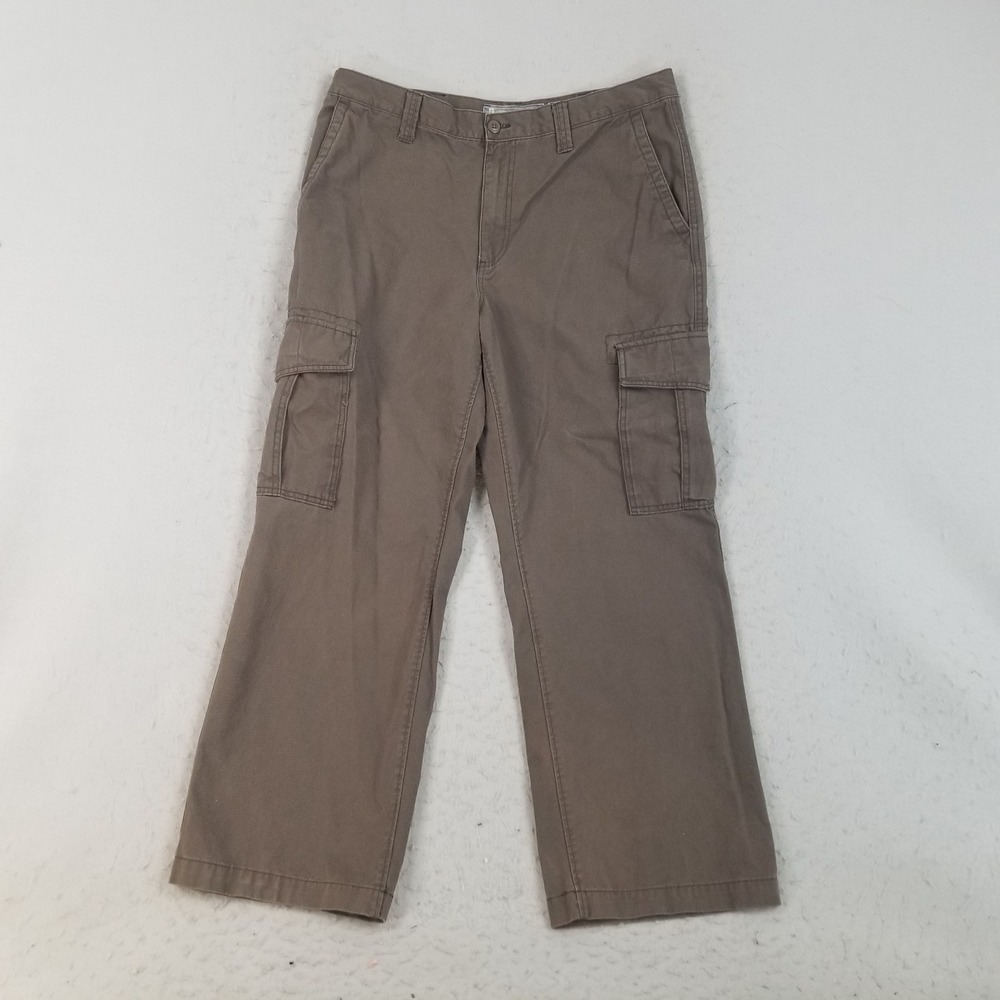 Old Navy Cargo Pants Mens 36x30 Brown Loose Fit Cotton Utility Straight Leg 36w